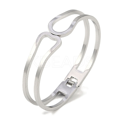 Non-Tarnish 304 Stainless Steel Hollow Hinged Bangles BJEW-Q348-01P-1