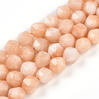 Dyed Natural White Jade Beads Strands G-T139-8mm-46T-1