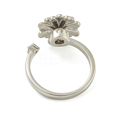 Daisy Enamel Rotatable Cuff Rings for Women RJEW-M016-05P-1