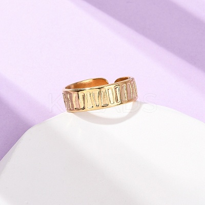 304 Stainless Steel Open Cuff Rings for Women RJEW-K309-32C-G-1