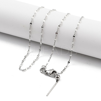 Adjustable 304 Stainless Steel Dapped Chain Necklaces NJEW-K270-02P-1