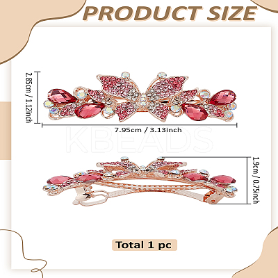 1Pc Alloy Rhinestone Hair Barrettes PHAR-LP0001-34C-1