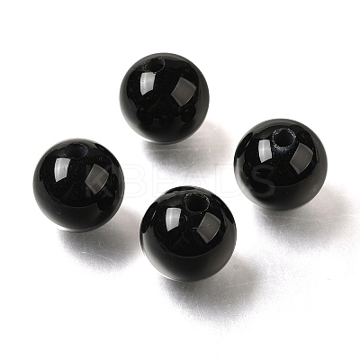 (Defective Closeout Sale: Damaged Hole Edge) Natural Black Onyx(Dyed & Heated) Beads G-XCP0001-22-1