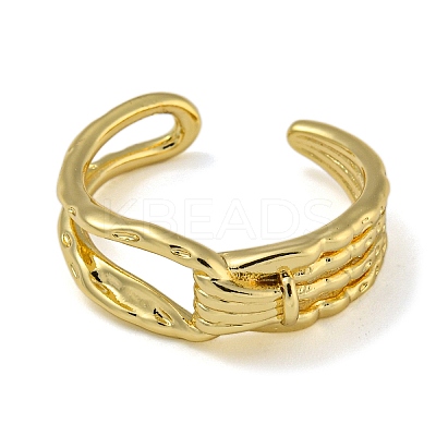 Knot Brass Open Cuff Rings for Women RJEW-Z050-04G-1
