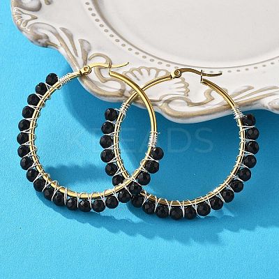 Beaded Hoop Earrings EJEW-JE03830-04-1