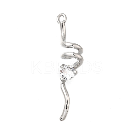 Brass with Cubic Zirconia Pendants KK-Q048-02P-1