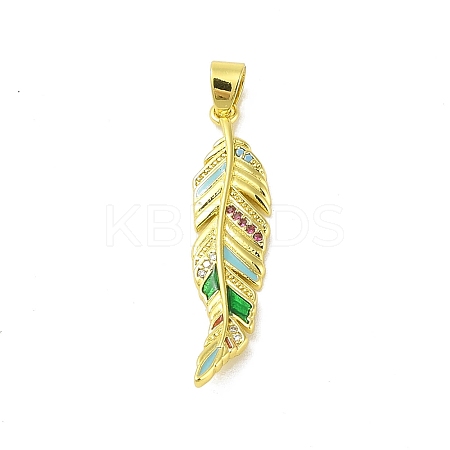 Brass Micro Pave Cubic Zirconia Pendants KK-E111-21G-1