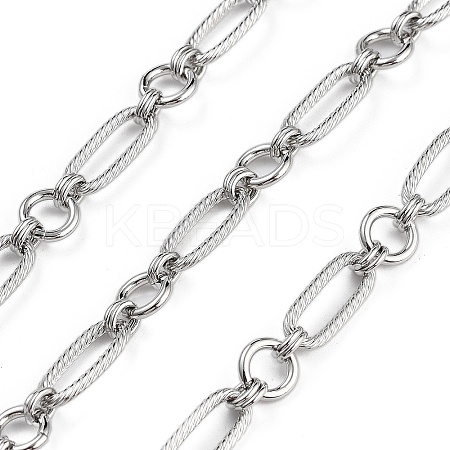Rack Plating Brass Oval Link Chains CHC-G023-07P-1