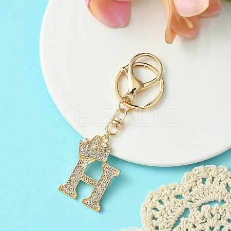 Golden Alloy Rhinestone Keychain KEYC-YW00105-08-1