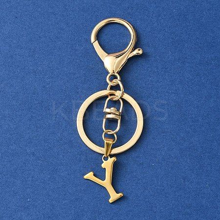 304 Stainless Steel Initial Letter Charm Keychains KEYC-YW00005-25-1