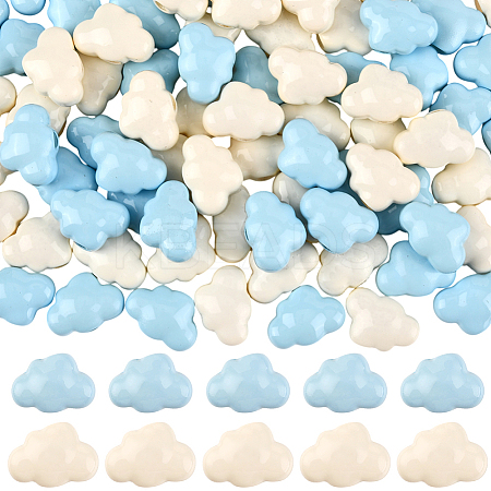 84Pcs 2 Colors Baking Paint Opaque Acrylic Beads FIND-SC0020-83A-1