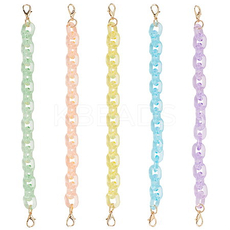 5Pcs 5 Colors Transparent Acrylic Cable Chain Bag Straps DIY-WR0002-47-1