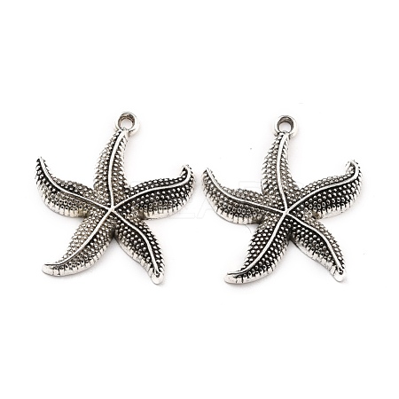 Tibetan Style Alloy Starfish/Sea Stars Pendants TIBEP-Q041-119AS-NR-1