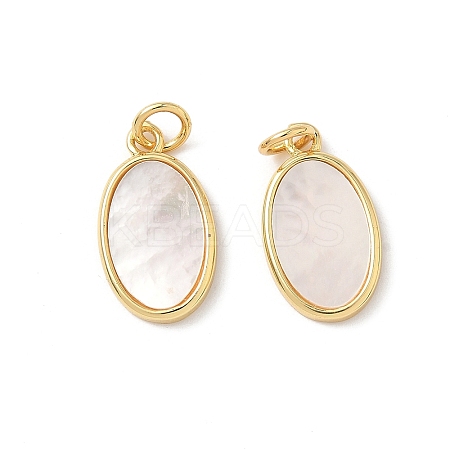 Brass Pave Natural Shell Pendants KK-L239-049G-02-1
