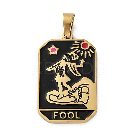 Ion Plating(IP) 304 Stainless Steel Enamel Pendants STAS-Q003-01G-018-1