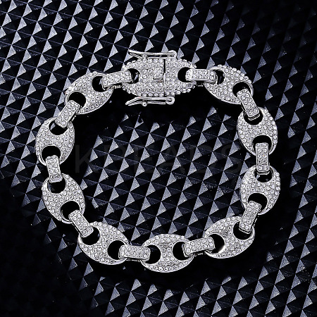 Hip-hop Alloy Micro Pave Cubic Zirconia Link Chain Bracelets for Women LS-KD4183-2-1