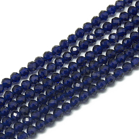 Synthetic Blue Spinel Beads Strands G-S300-25-3mm-1