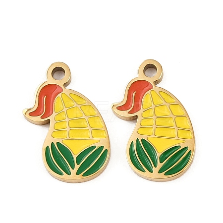 Vegetables 304 Stainless Steel Enamel Charms STAS-C137-02I-G-1
