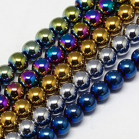 Electroplate Non-magnetic Synthetic Hematite Beads Strands G-J169A-6mm-M-1