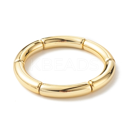 Chunky Acrylic Curved Tube Beaded Stretch Bracelet for Women BJEW-JB07628-1