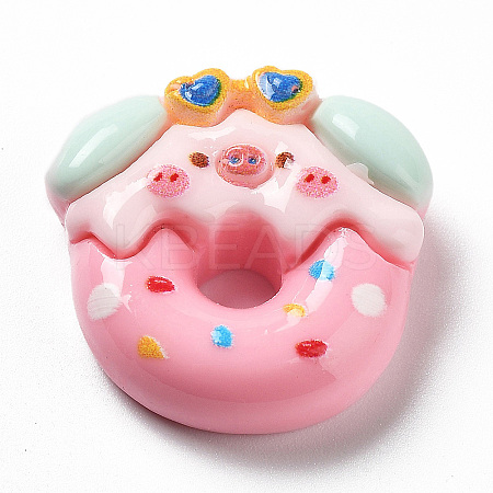 Pig Theme Opaque Resin Cabochons LS-RESI-I057-A01-1