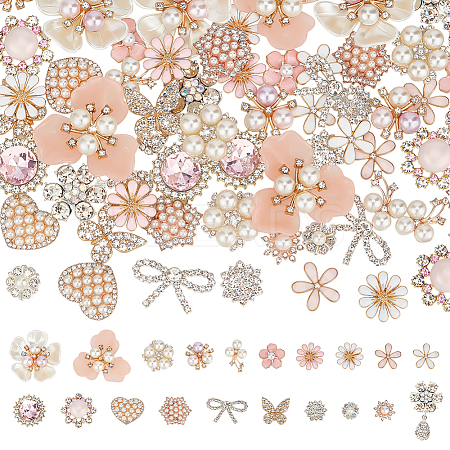 60Pcs 20 Styles Alloy Enamel & Rhinestone Cabochons Sets DIY-PH0033-79-1