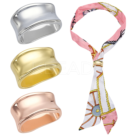 6Pcs 3 Colors Alloy Scarf Buckle Ring AJEW-AR0005-17-1