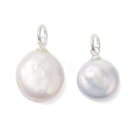 Natural Baroque Keshi Pearl Pendants PALLOY-JF04917-1