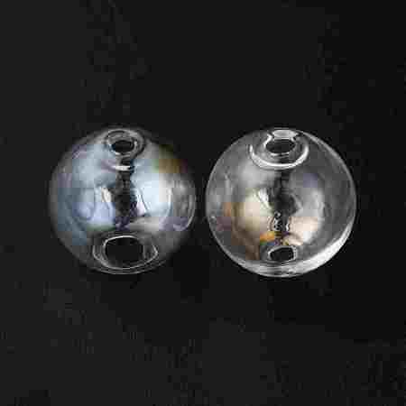 Handmade Two Holes Blown Glass Globe Beads FIND-WH0104-01C-1