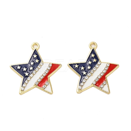 Independence Day Alloy Enamel Pendants ENAM-G229-04G-02-1