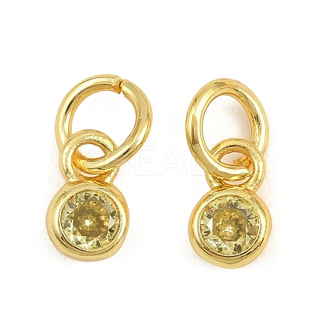 Brass Pave Cubic Zirconia Charms CU-CBA3D67-13G-07-1