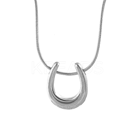 Non-Tarnish 304 Stainless Steel Teardrop Pendant Necklaces JB6255-1-1