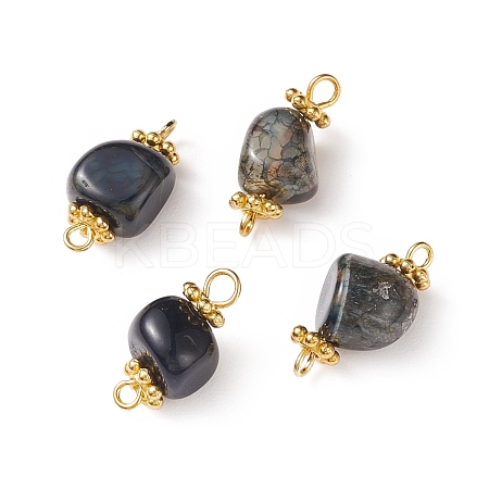 Natural Agate Dyed Beads Link Connectors PALLOY-JF00890-05-1