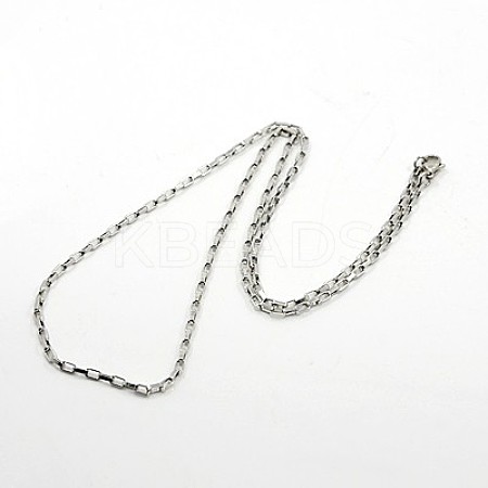 Tarnish Resistant Box Chain Necklace for Men LS-NJEW-F027-17-2mm-1