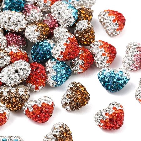 Polymer Clay Rhinestone Beads X-RB-A049-M-1