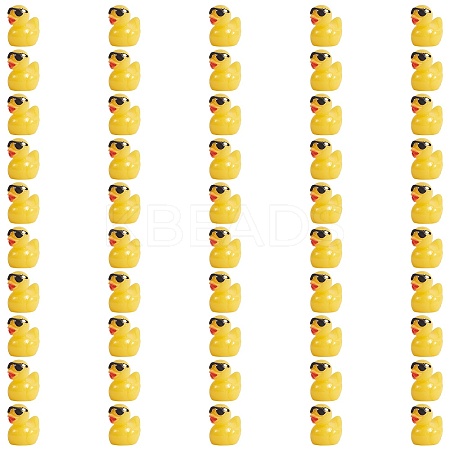 50Pcs Resin Ornaments Cute Little Yellow Duck Ornaments DIY Landscaping JX882A-1