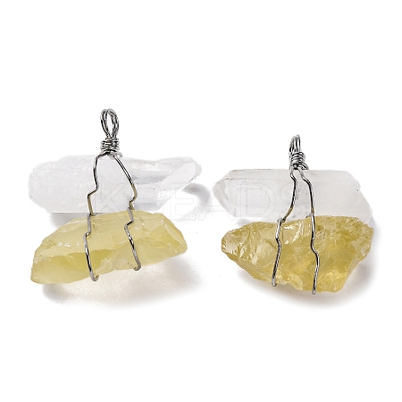 Natural Quartz Crystal & Lemon Quartz Nuggets Big Pendants G-K338-43P-06-1