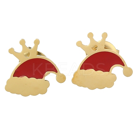 Ion Plating(IP) 304 Stainless Steel Enamel Stud Earrings EJEW-I316-03G-10-1