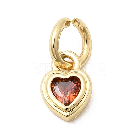 Brass Cubic Zirconia Charms KK-G554-02C-04-1