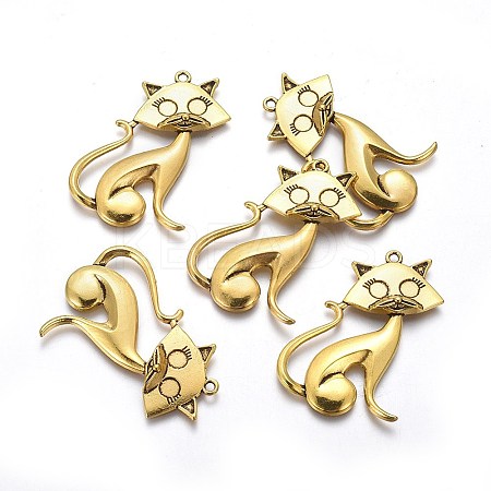 Tibetan Style Alloy Kitten Pendants LS-TIBEP-22758-AG-RS-1