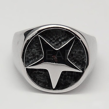 Tarnish Resistant Unique Men's Wide 304 Stainless Steel Finger Rings RJEW-F006-032-1