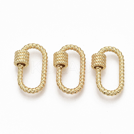 Brass Screw Carabiner Lock Charms KK-T047-02G-1