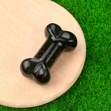Natural Obsidian Carved Healing Bone Figurines PW-WG39010-20-1