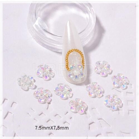 Resin Flower Nail Art Charms MRMJ-WH0079-19-1