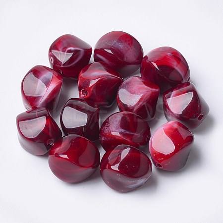 Acrylic Beads X-OACR-T007-08E-1