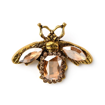 Rhinestone Bee Brooch Pin JEWB-WH0022-61C-1