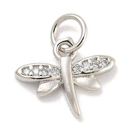 Rack Plating Brass Micro Pave Clear Cubic Zirconia Pendants LS-KK-B093-10A-P-1