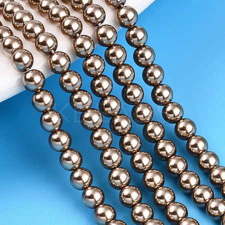 Baking Paint Pearlized Glass Pearl Bead Strands HY-N002-4mm-A06-1