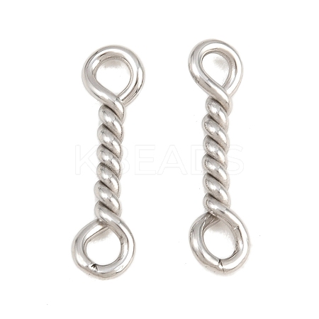 304 Stainless Steel Twisted Bar Connrctor Charms STAS-L300-002P-02-1