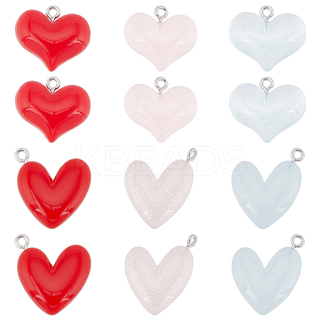 36Pcs 6 Styles Transparent & Opaque Resin Pendants RESI-SC0002-97-1
